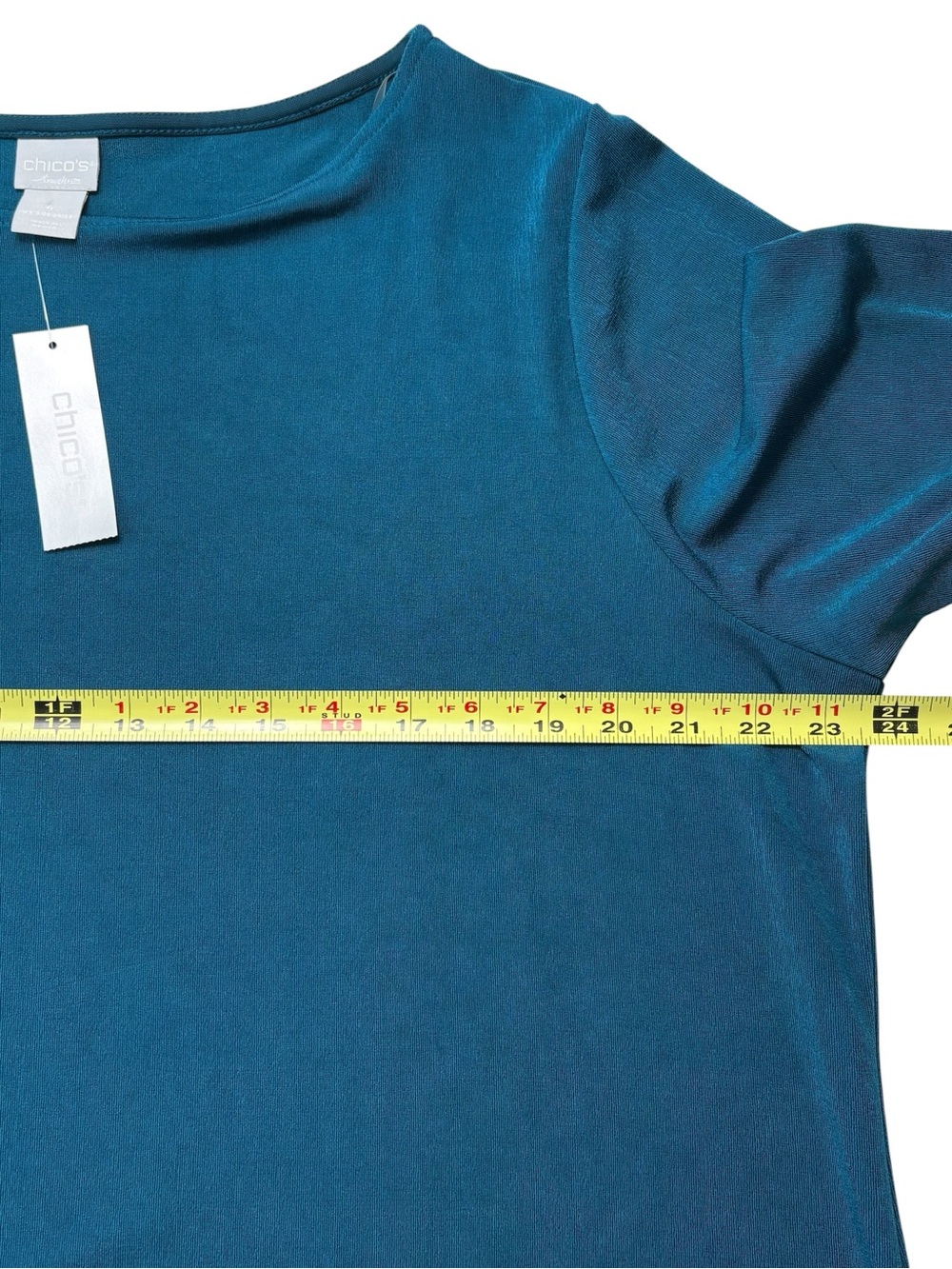 NWT Chico's Travelers Striking Teal A-Line Midi Dress Size 4 US 20/22 2XL - Picture 4 of 11